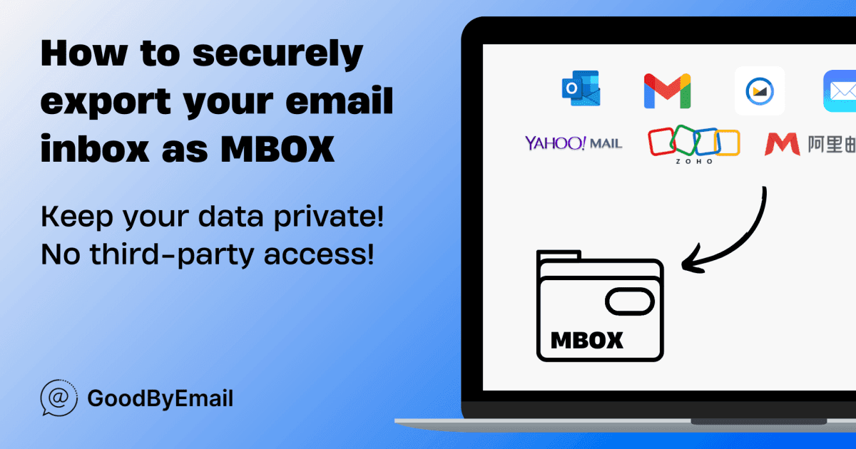 How to export any email inbox into mbox securely maintaining full privacy and not giving data away to third-parties