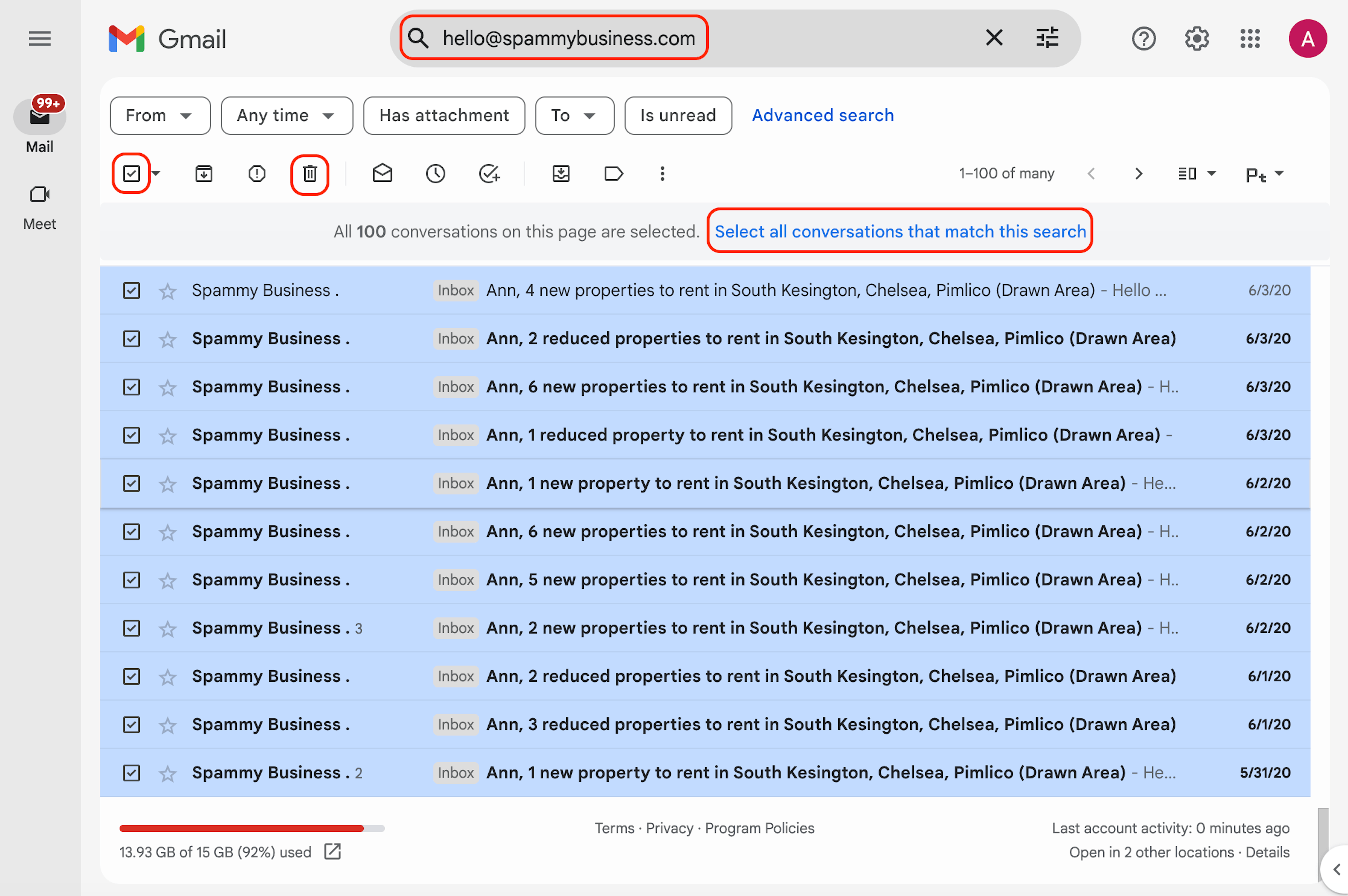 Gmail Delete Messages 
